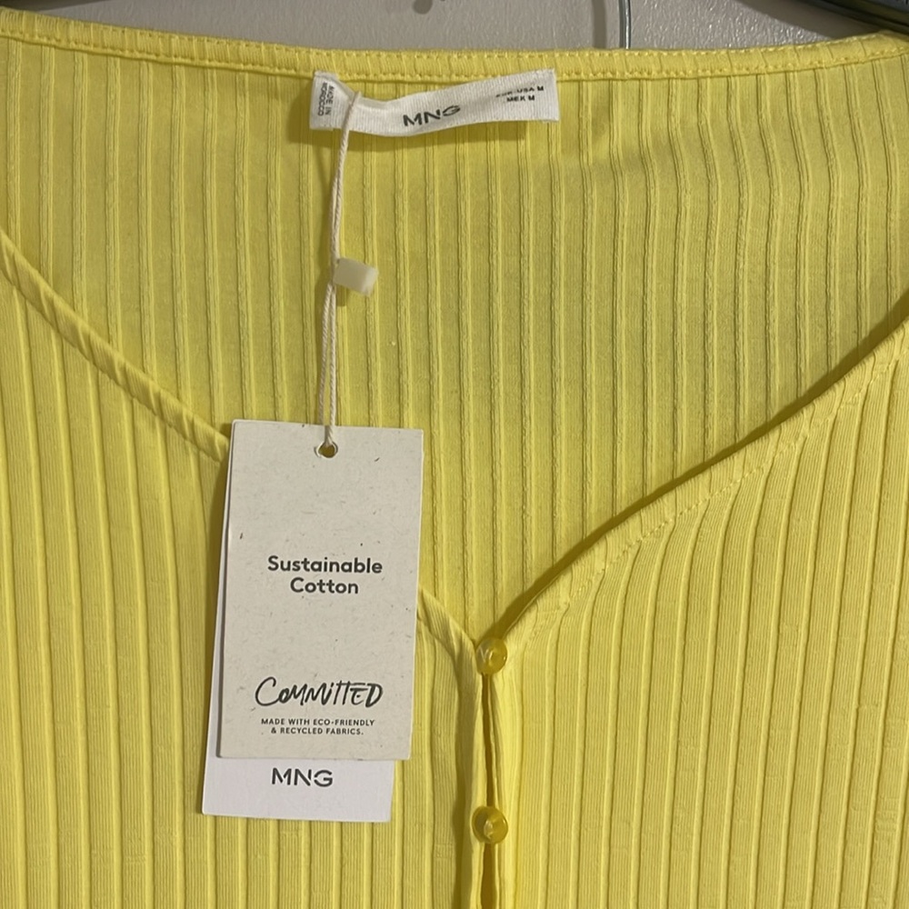 Mango Yellow Ribbed Two-Piece Set size Medium NWT - Picture 4 of 6